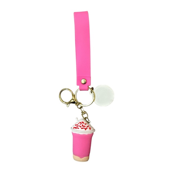 Starbucks Pink Keychain with Frappuccino Charm - Picture 2 of 2